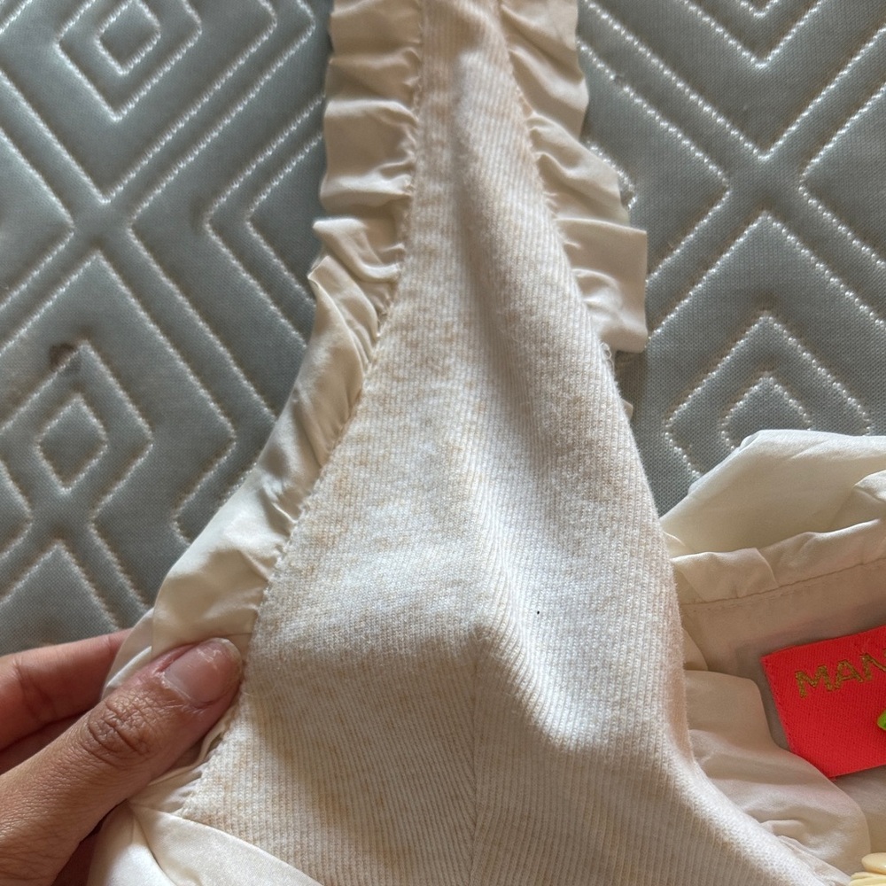 Chic Cream Ruffle Mini Dress - Picture 3 of 6